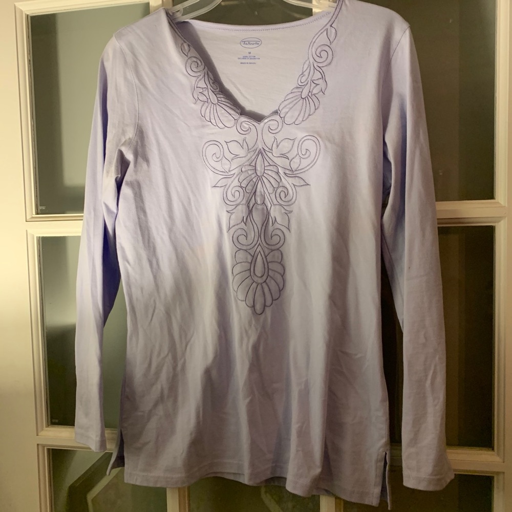 Talbots long sleeve light purple shirt